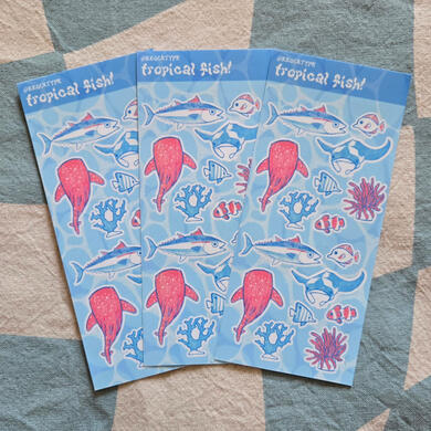 Tropical Fish Sticker Sheet