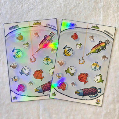 wii play fishing sticker sheet